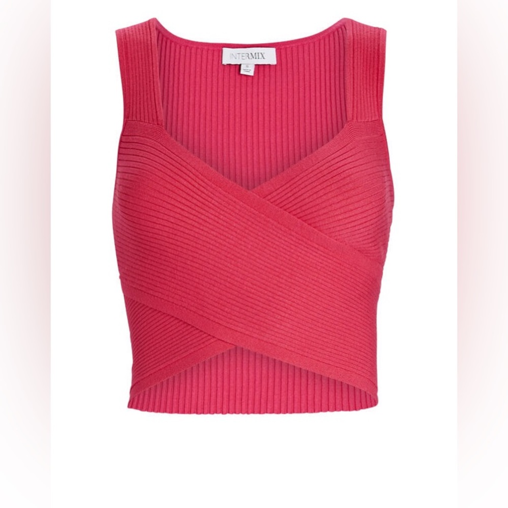 NWT - INTERMIX ELENI CROSS FRONT KNIT TOP - XL